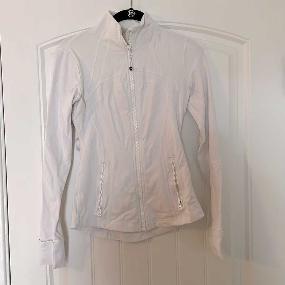White Lululemon zip up define Jacket. Size 4